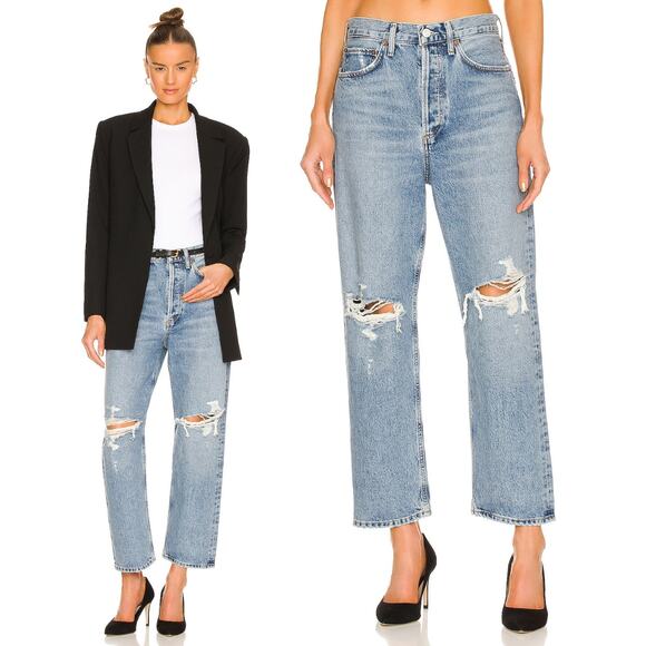 Agolde Denim - AGOLDE 90's Crop Jean Size 24 Suspend Blue